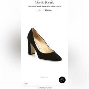 Manolo Blahnik Tucciototo 90MM Block-Heel Suede Pumps - NWT - Size 37.5